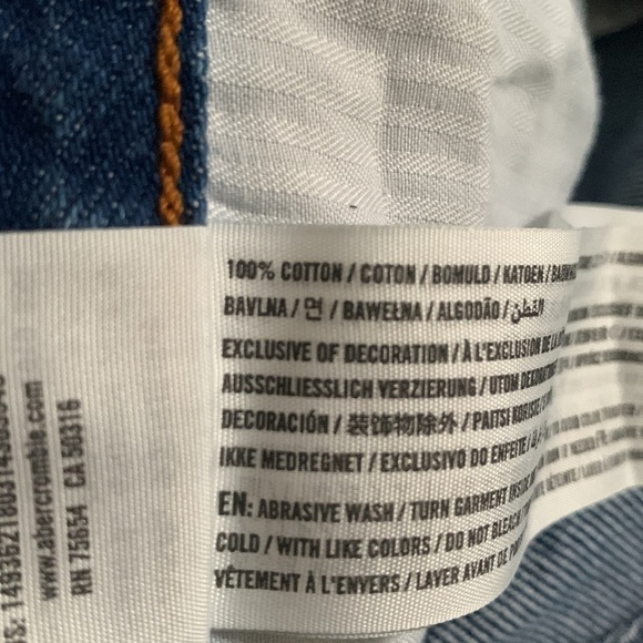 Abercrombie & Fitch Hi-Rise Blue Denim Shorts Size 26/2 #525 - Picture 6 of 8